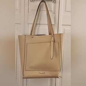Rebecca Minkoff Stella North South Leather Tote In Clay